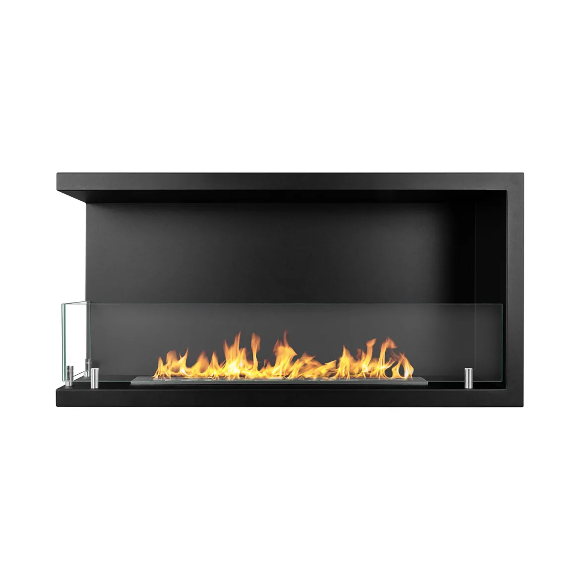 Camino a Bioetanolo Nero Capacità 1.5 lt Superficie Riscaldabile 30 90x22x45h cm, Potenza (kw) 3 - Macomer