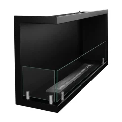 Camino a Bioetanolo Nero Capacità 1.5 lt Superficie Riscaldabile 30 90x22x45h cm, Potenza (kw) 3 - Macomer