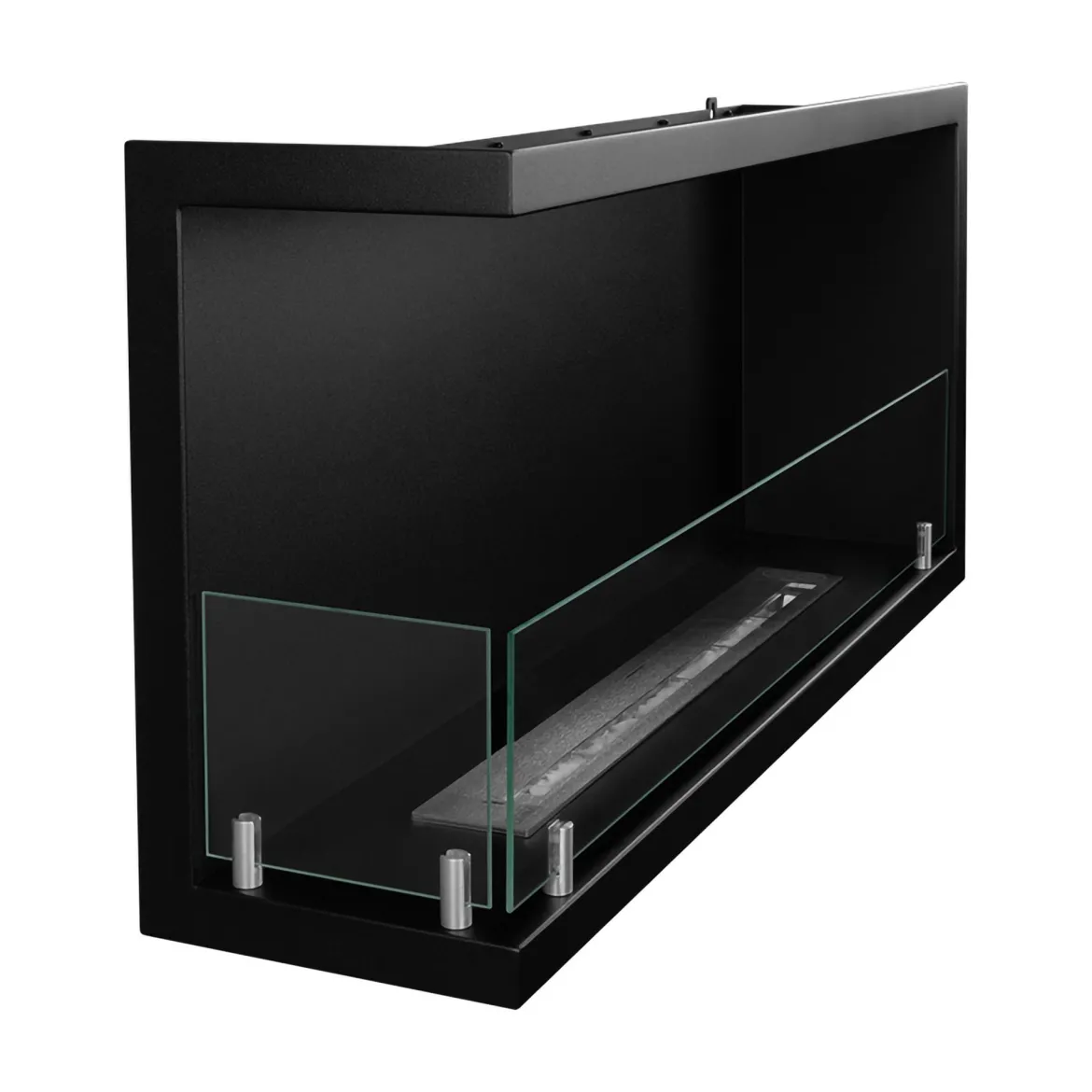 Camino a Bioetanolo Nero Capacità 1.5 lt Superficie Riscaldabile 30 90x22x45h cm, Potenza (kw) 3 - Macomer