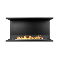 Camino a Bioetanolo Nero Capacità 1.5 lt Superficie Riscaldabile 30 90x30x50h cm, Potenza (kw) 3 - Bassano
