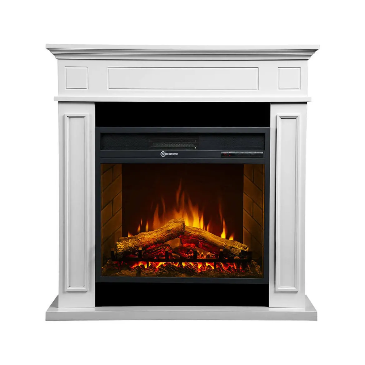 Camino elettrico Airola, 90x28 h91 cm, Bianco