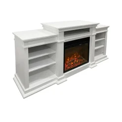 Camino elettrico Aramengo, 179x48 h81 cm, Bianco