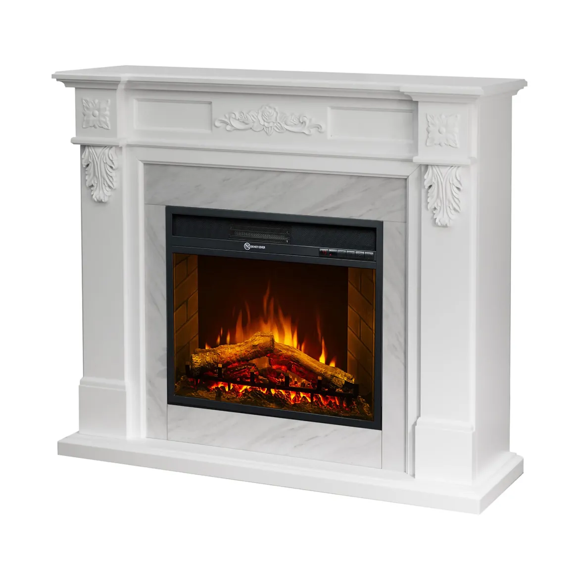 Camino Elettrico Bianco Superficie Riscaldabile 30 Potenza (kw) 0.9/1.8 123x39x100h cm, Indoor - Triuggio