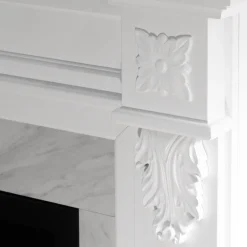 Camino Elettrico Bianco Superficie Riscaldabile 30 Potenza (kw) 0.9/1.8 123x39x100h cm, Indoor - Triuggio