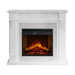 Camino Elettrico Bianco Superficie Riscaldabile 30 Potenza (kw) 0.9/1.8 123x39x100h cm, Indoor - Triuggio