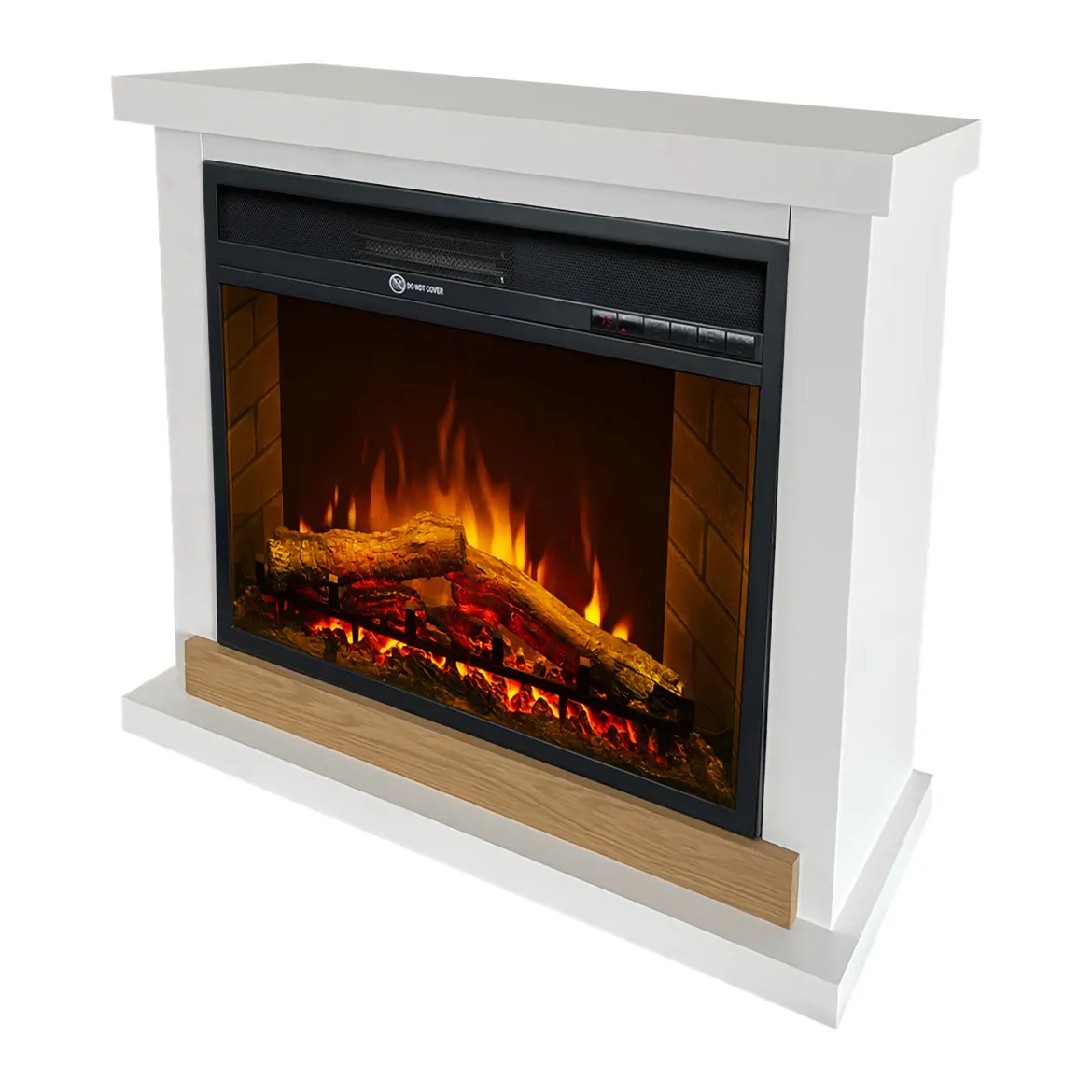Camino Elettrico Bianco Superficie Riscaldabile 30 Potenza (kw) 0.9/1.8 75x28x70h cm, Indoor - Stia
