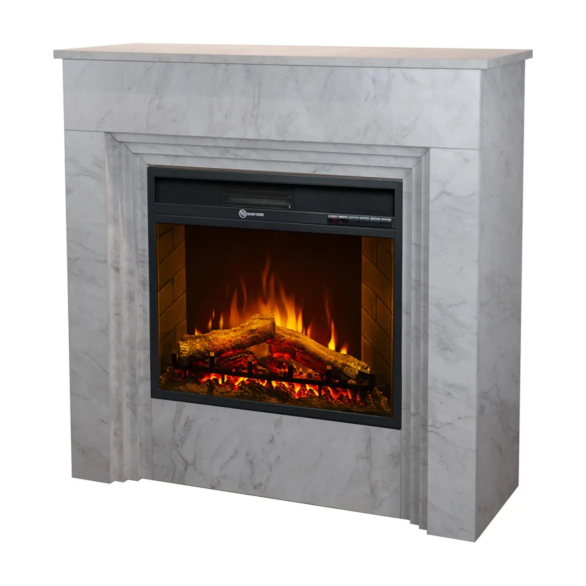 Camino Elettrico Bianco Superficie Riscaldabile 30 Potenza (kw) 0.9/1.8 96x35x96h cm, Indoor - Volla