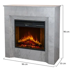 Camino Elettrico Bianco Superficie Riscaldabile 30 Potenza (kw) 0.9/1.8 96x35x96h cm, Indoor - Volla