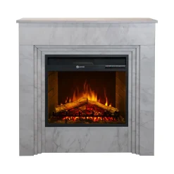 Camino Elettrico Bianco Superficie Riscaldabile 30 Potenza (kw) 0.9/1.8 96x35x96h cm, Indoor - Volla