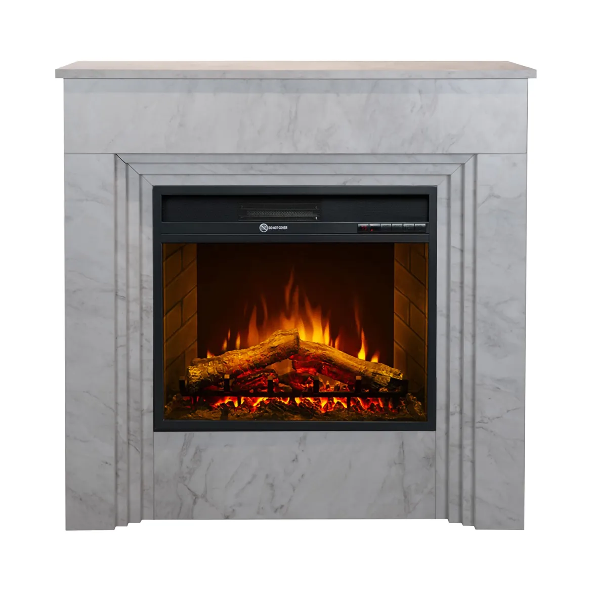 Camino Elettrico Bianco Superficie Riscaldabile 30 Potenza (kw) 0.9/1.8 96x35x96h cm, Indoor - Volla