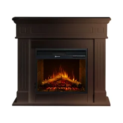 Camino Elettrico Marrone Noce Superficie Riscaldabile 30 Potenza (kw) 0.9/1.8 110x36x100h cm, Indoor - Lentella