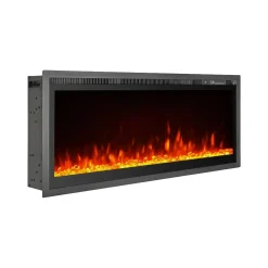 Camino Elettrico Nero Superficie Riscaldabile 30 Potenza (kw) 0.75/1.5 127x14x45h cm, Indoor - Casanova