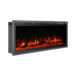 Camino Elettrico Nero Superficie Riscaldabile 30 Potenza (kw) 0.75/1.5 127x20x44h cm, Indoor - Pofi