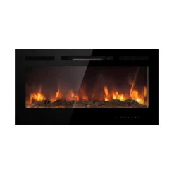 Camino elettrico Potoprens, 14x102 h55 cm, Nero
