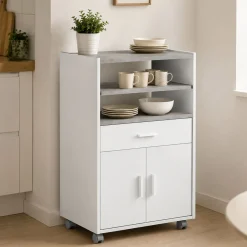 Carrello Akea, 59x40h92 cm, Bianco