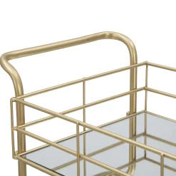 Carrello oro Trasparente Fume 3 Ripiani Ruote 60x31x80h cm, Sfumatura Colore Struttura Fume - Arviat