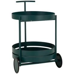 Carrello Verde 2 Ripiani Ruote 45x35x65h cm, Materiale Ripiano in Metallo - Ganamo