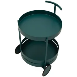 Carrello Verde 2 Ripiani Ruote 45x35x65h cm, Materiale Ripiano in Metallo - Ganamo