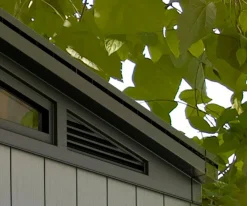 Casetta da Giardino Grigio Nero Resistente Agli Agenti Atmosferici Presenza Finestre 229x224x242h cm, Tetto a due Falde - Sunbury