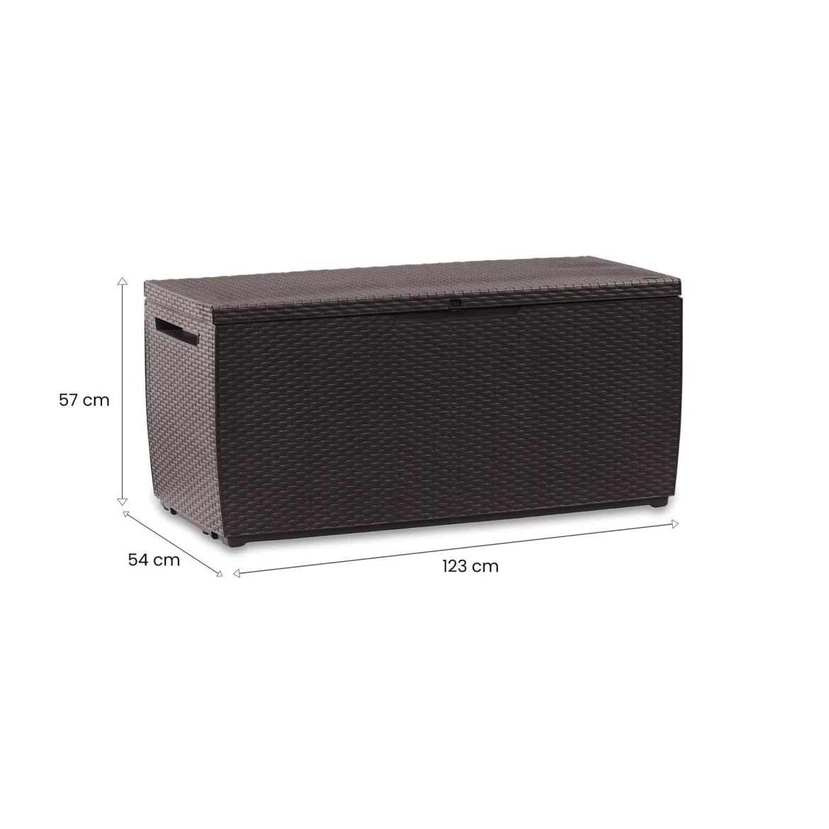 Cassapanca da esterno effetto rattan 123x53x57h cm marrone - Chicoutimi