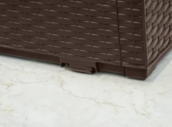 Cassapanca da esterno effetto rattan 123x53x57h cm marrone - Chicoutimi