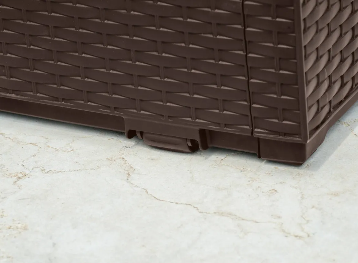 Cassapanca da esterno effetto rattan 123x53x57h cm marrone - Chicoutimi