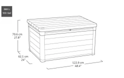 Cassapanca da esterno 122x62x70h cm antracite - Ajax