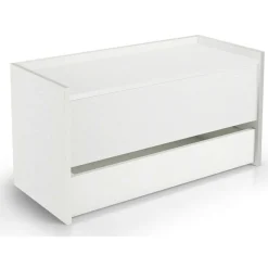 Cassapanca moderna porta scapre in legno 90x40x46h cm bianca - Sogno