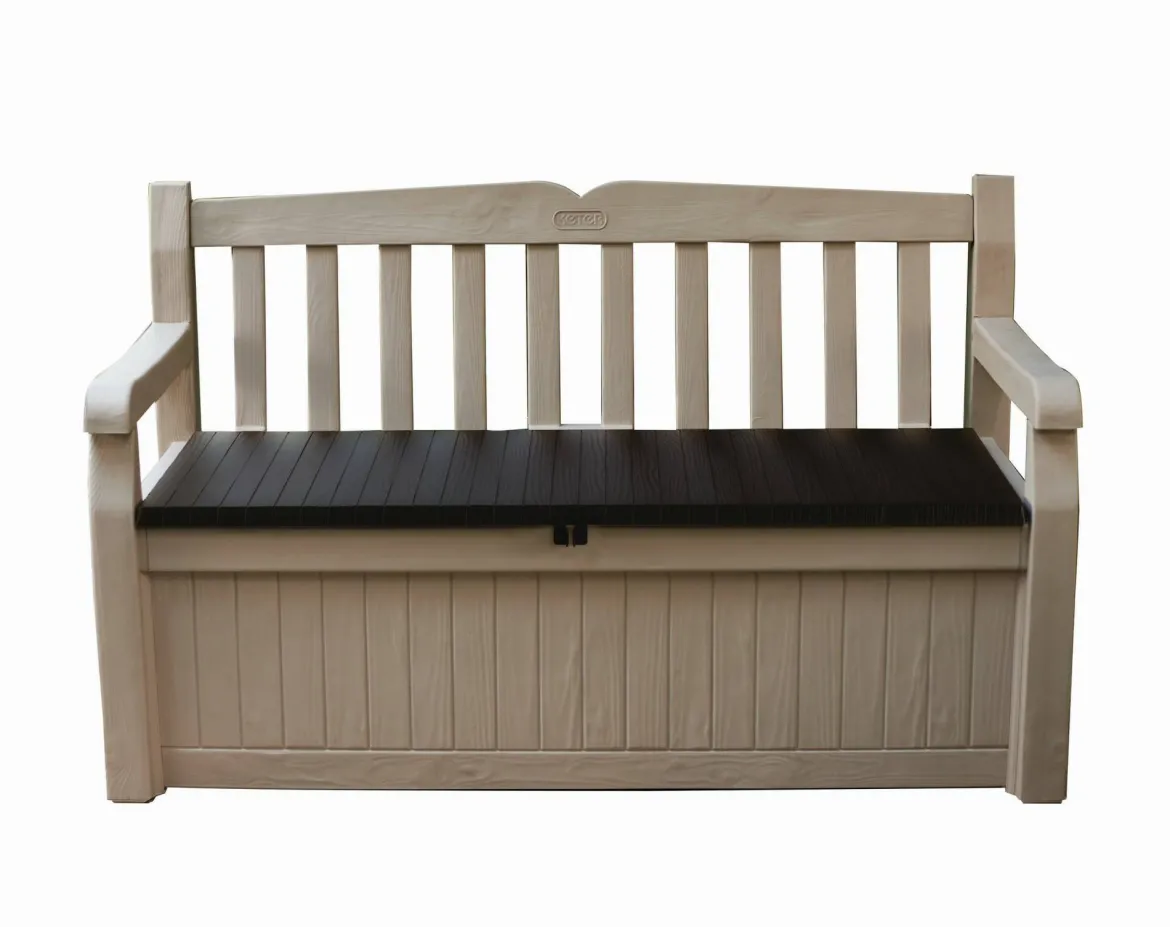 Cassapanca outdoor Chestermere, 140x60 h84 cm, Beige e Marrone