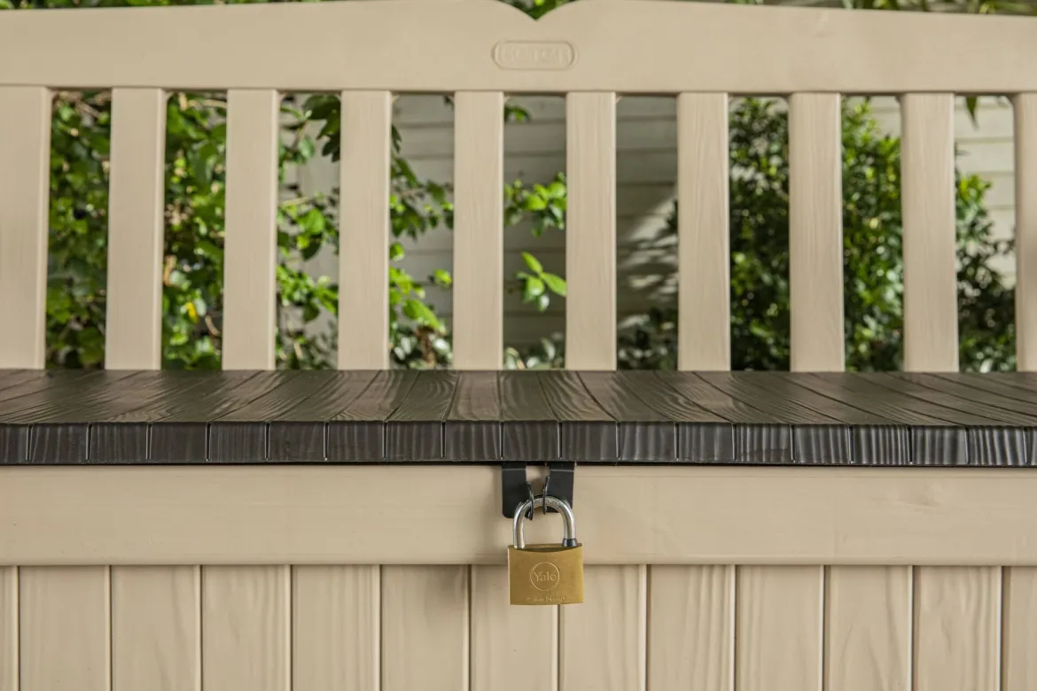 Cassapanca outdoor Chestermere, 140x60 h84 cm, Beige e Marrone