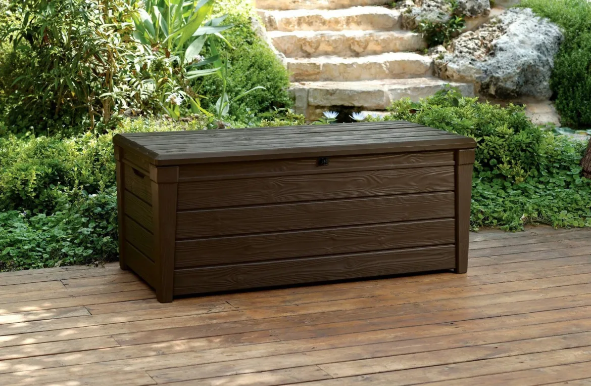Cassapanca outdoor impermeabile 145x69x60h cm marrone - Wawa