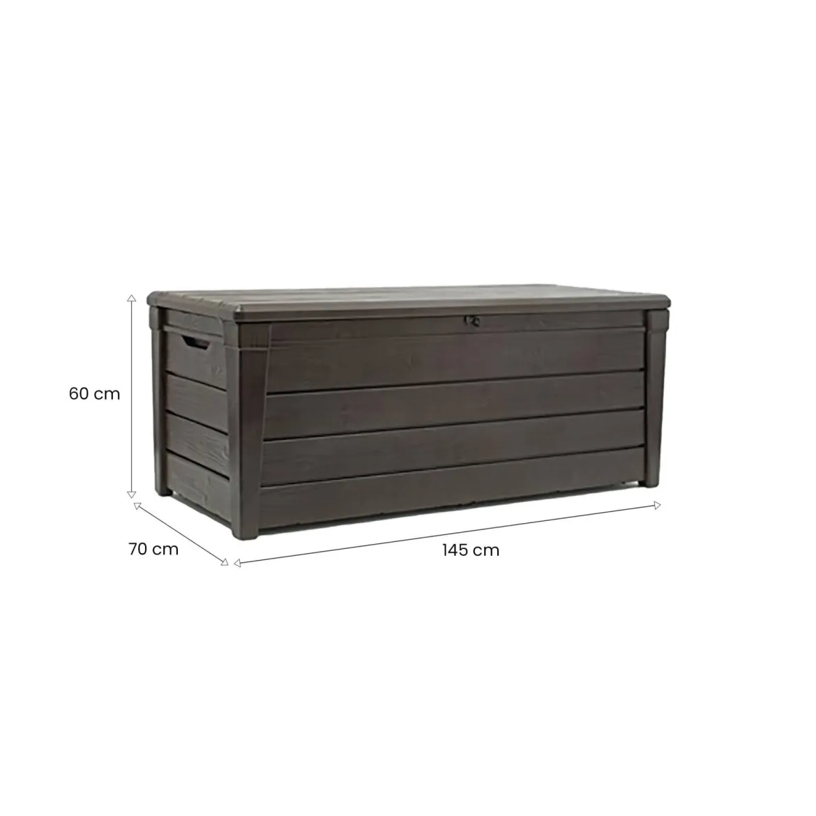 Cassapanca outdoor impermeabile 145x69x60h cm marrone - Wawa