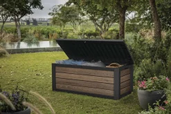 Cassapanca outdoor 151x72x70h cm effetto legno - Brantford