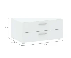 Cassettiera bassa bianca 74x35h cm - Piatto