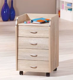 Cassettiera Beige 4 Cassetti Apertura Scorrevole 40x36x65h cm, Chiusura Scorrevole - Manco