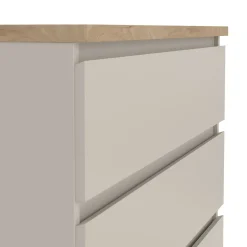 Cassettiera Beige 5 Cassetti Apertura Scorrevole 77x50x111h cm, Chiusura Scorrevole - Ansel