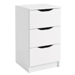 Cassettiera Bianco 3 Cassetti Apertura Scorrevole 71x40x40h cm, Chiusura Scorrevole - Ponte