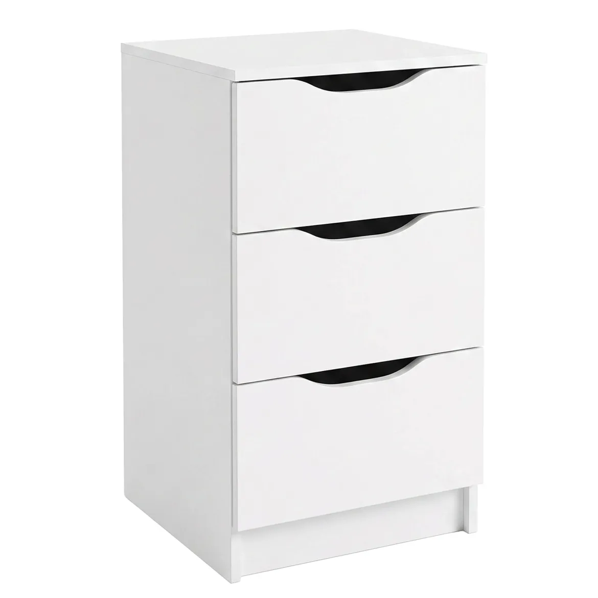 Cassettiera Bianco 3 Cassetti Apertura Scorrevole 71x40x40h cm, Chiusura Scorrevole - Ponte