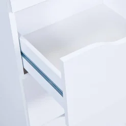 Cassettiera Bianco 8 Cassetti Apertura Scorrevole 80x40x91h cm, Chiusura Scorrevole - Ponzone