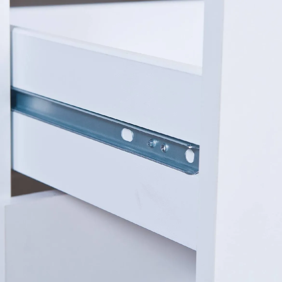 Cassettiera Bianco 8 Cassetti Apertura Scorrevole 80x40x91h cm, Chiusura Scorrevole - Ponzone