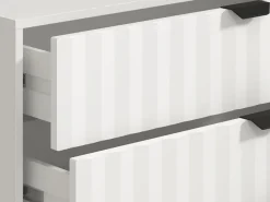 Cassettiera Bianco Grigio 4 Cassetti Apertura Scorrevole 93x40x90h cm, Chiusura Scorrevole - Maggiora
