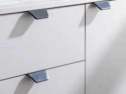 Cassettiera Bianco Nero 2 Cassetti Apertura Battente, Scorrevole 135x40x95h cm, Chiusura Battente, Scorrevole - Mainarda