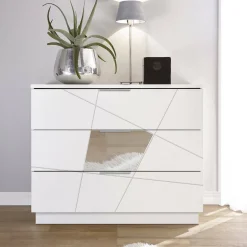 Cassettiera 3 cassetti bianca 104x85h cm - Nilam