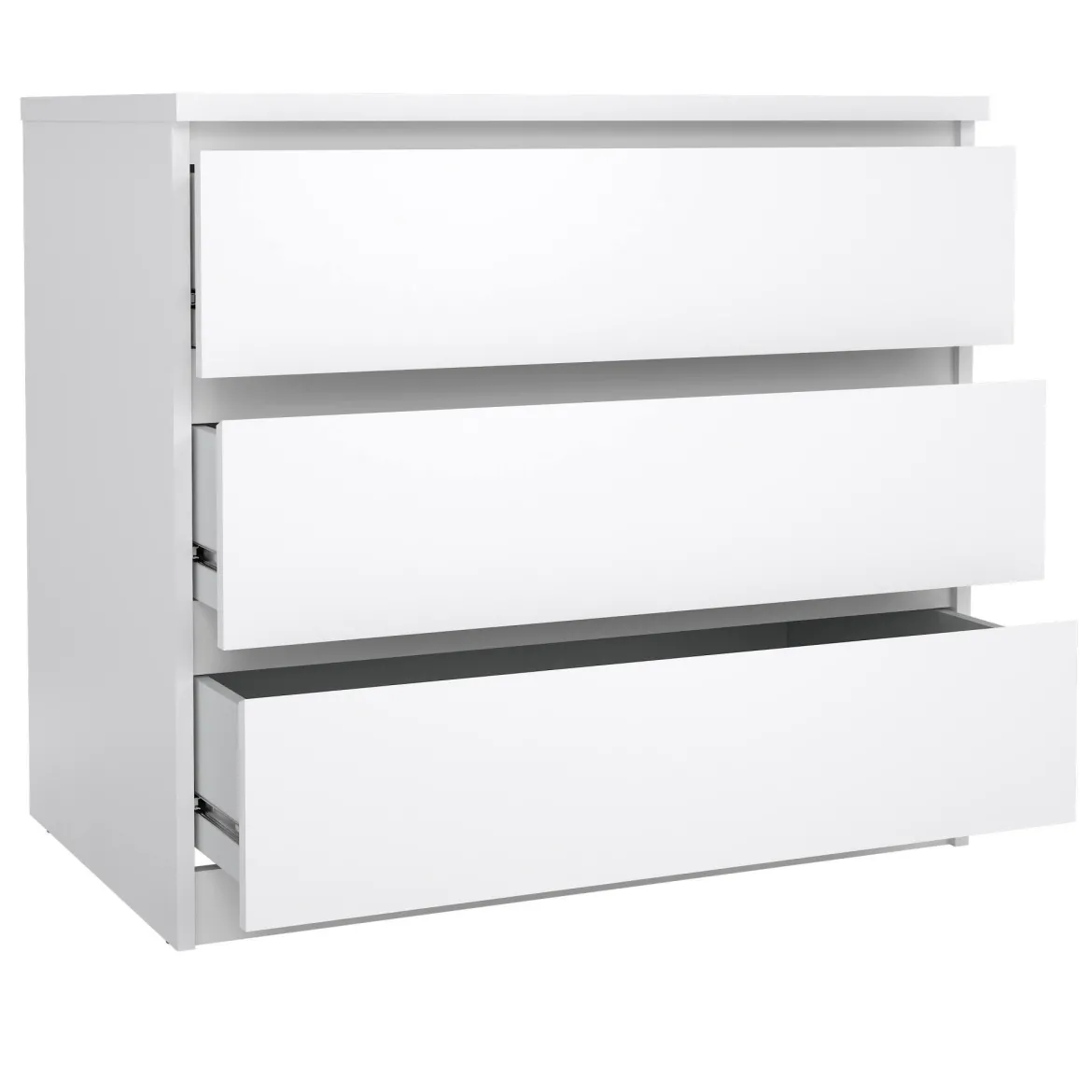 Cassettiera 3 cassetti bianca lucida 77x68h cm - Kajiki