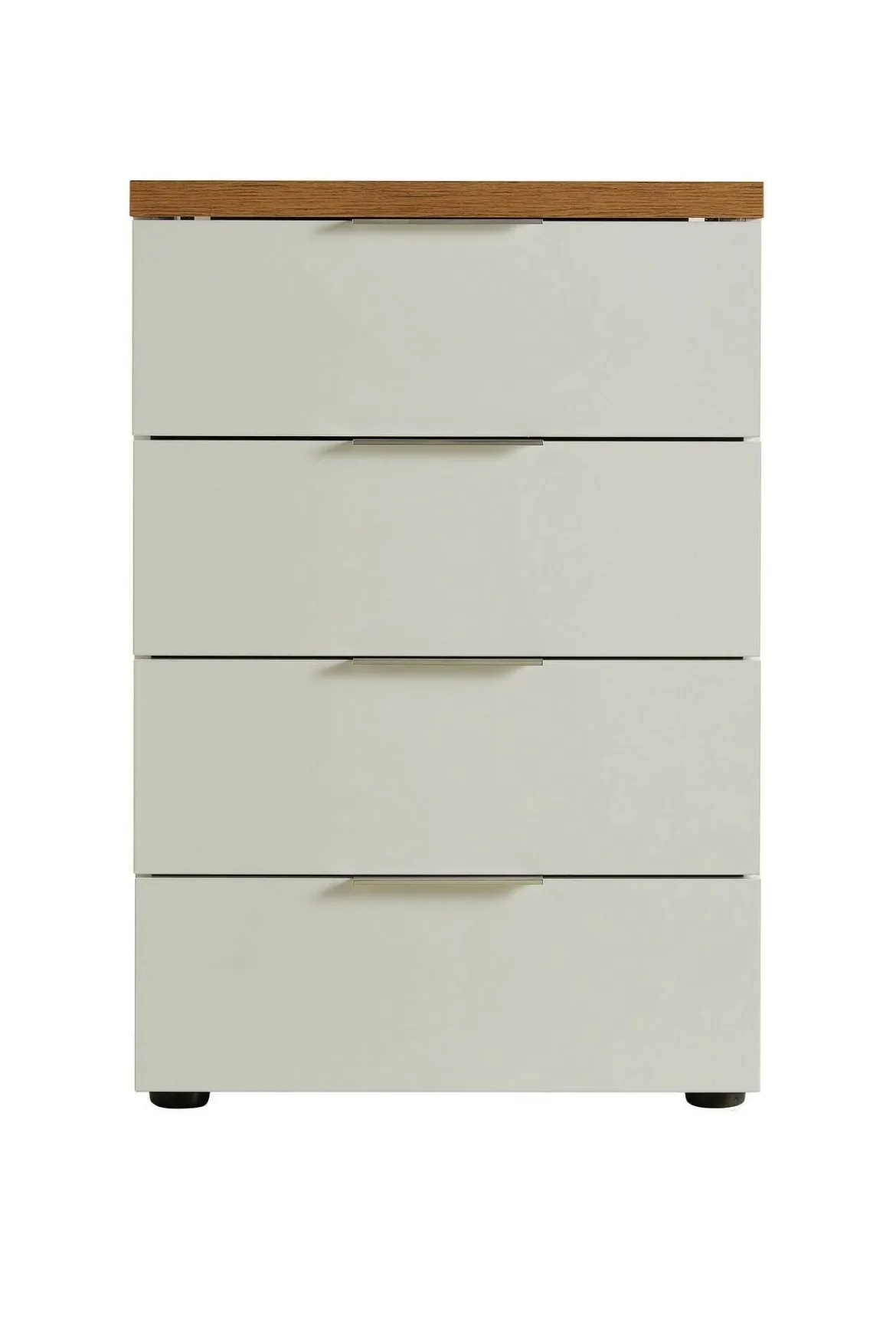Cassettiera 4 cassetti bianca lucida e rovere 60x89h cm - Amman