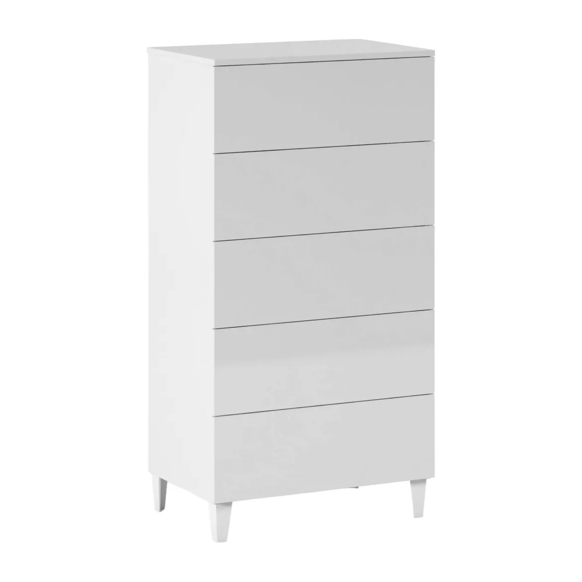 Cassettiera 5 cassetti bianca 61x118h cm - Armo
