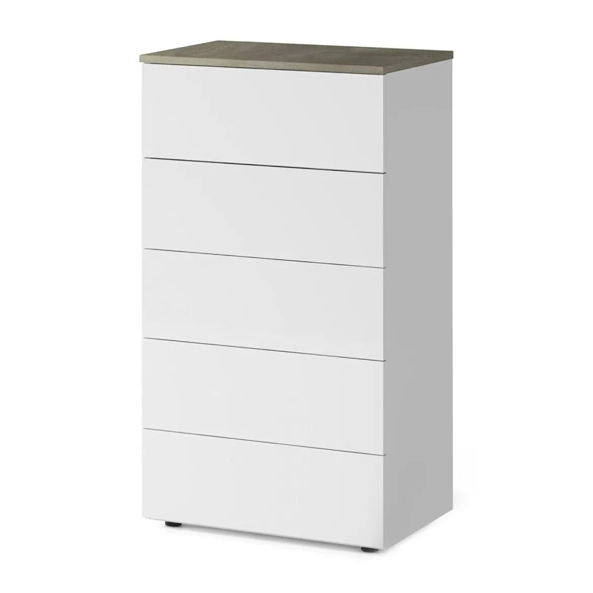Cassettiera 5 cassetti bianca e rovere 61x109h cm - Amazon