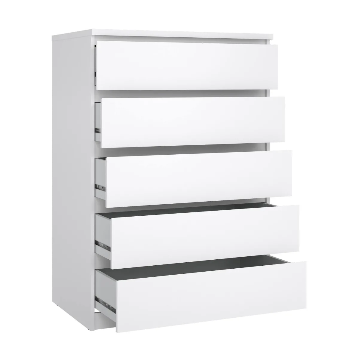 Cassettiera cassetti grandi bianca lucida 77x111h cm - Ansel