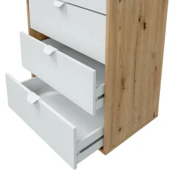 Cassettiera 5 cassetti legno bianca 60x109h cm - Praha