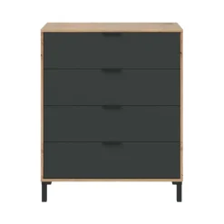 Cassettiera 4 cassetti legno e antracite 77x93h cm - Alfana